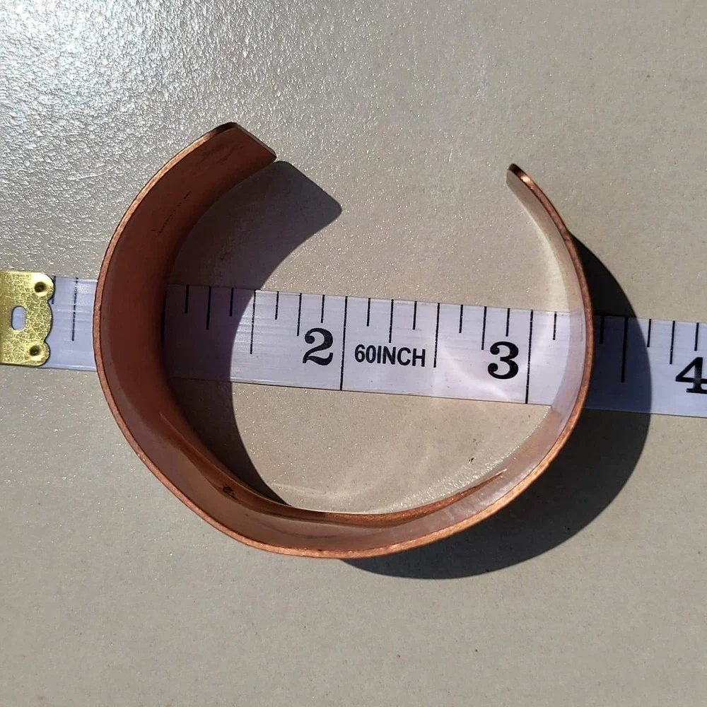 Vintage Bell Trading Post Copper Cuff Bracelet Rose Gold Geometric Stamped